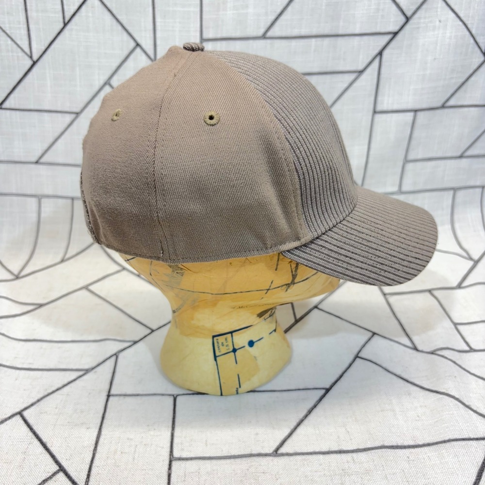 Adidas A-Flex Hat S/M Tan Herringbone Trefoil Baseball Cap - Picture 2 of 9
